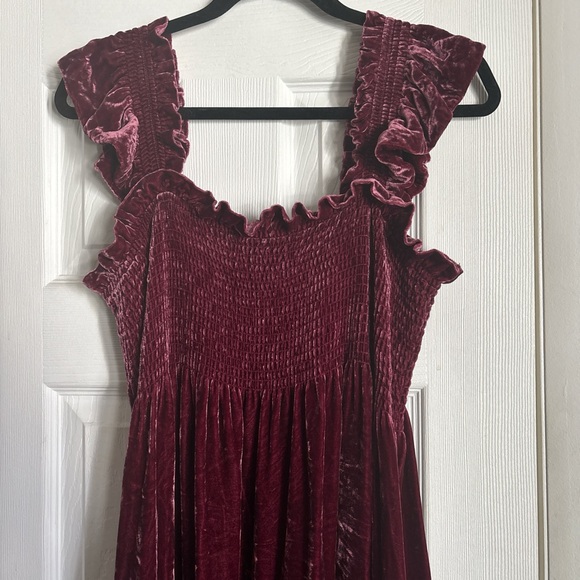 Hill House Ellie Nap Dress in Wine Velvet - Picture 6 of 6